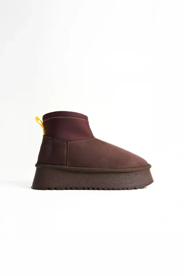 Kadın Acı Kahve Kışlık İçi Kürklü Kalın Taban Bot BUCCA04MK04D