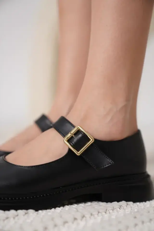 Siyah Gunluk Mary Jane Ayakkabı BUCCA09MS01D