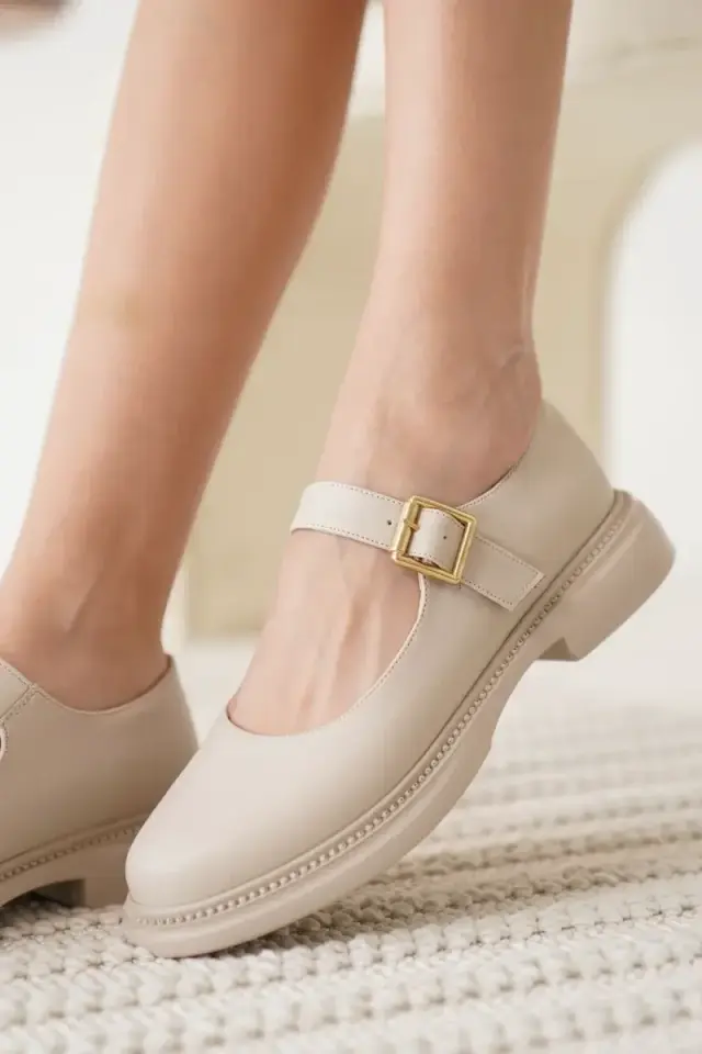 Bej Gunluk Mary Jane Ayakkabı BUCCA09MS01E