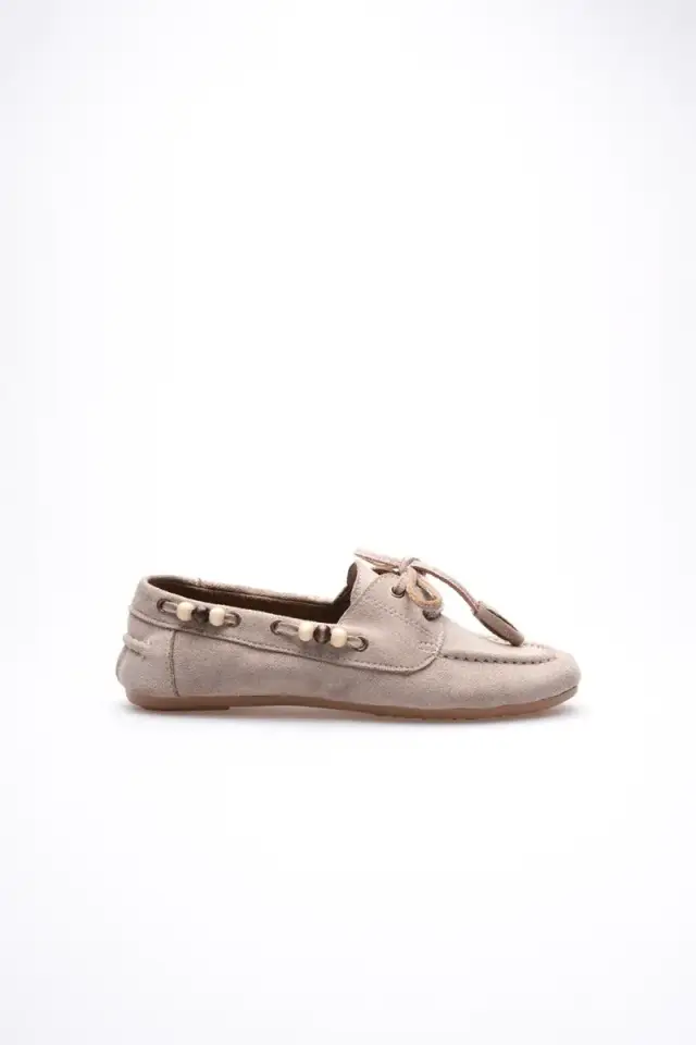 Kadın Vizon Boncuklu Günlük Süet Ayakkabı BUCCA27MS07D