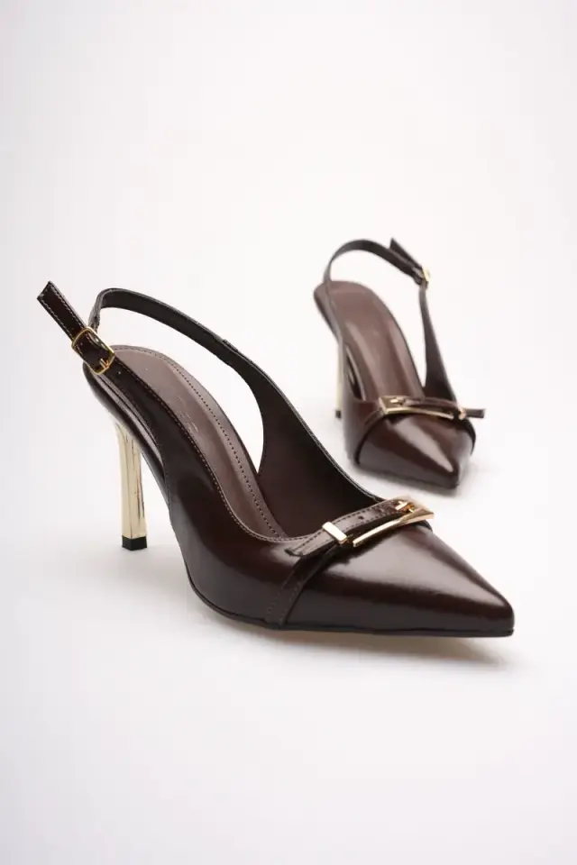 Kadın Acı Kahve Tokalı Topuklu Ayakkabı BUCCA08MS34C