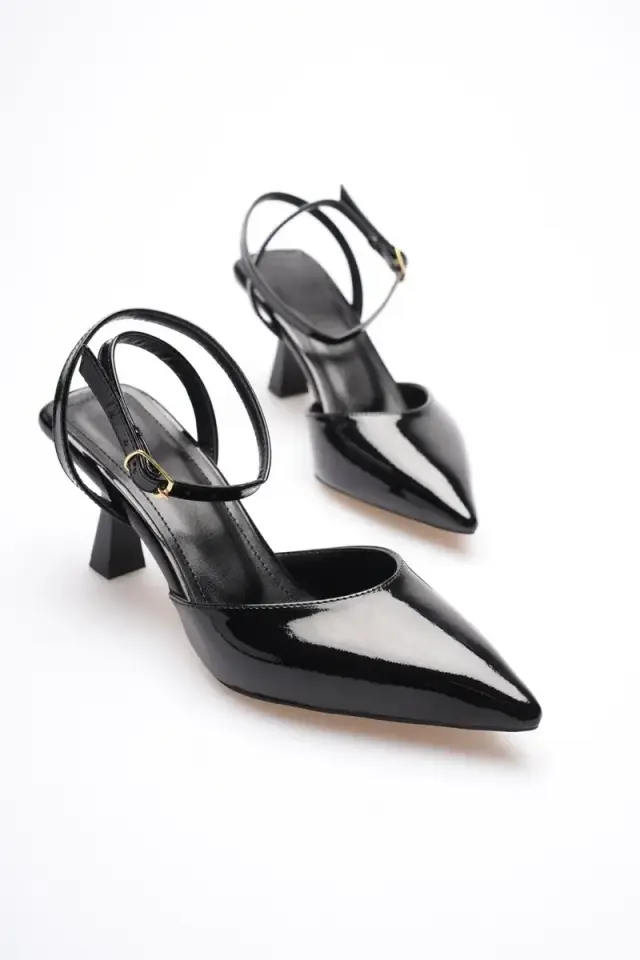 Kadın Siyah Rugan Topuklu Ayakkabı BUCCA03MS02A