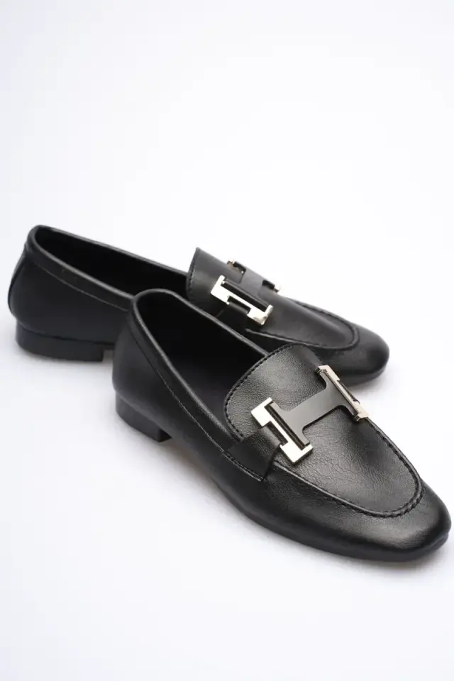 Kadın Siyah Şık Tokalı Günlük Ayakkabı BUCCA27MS05A