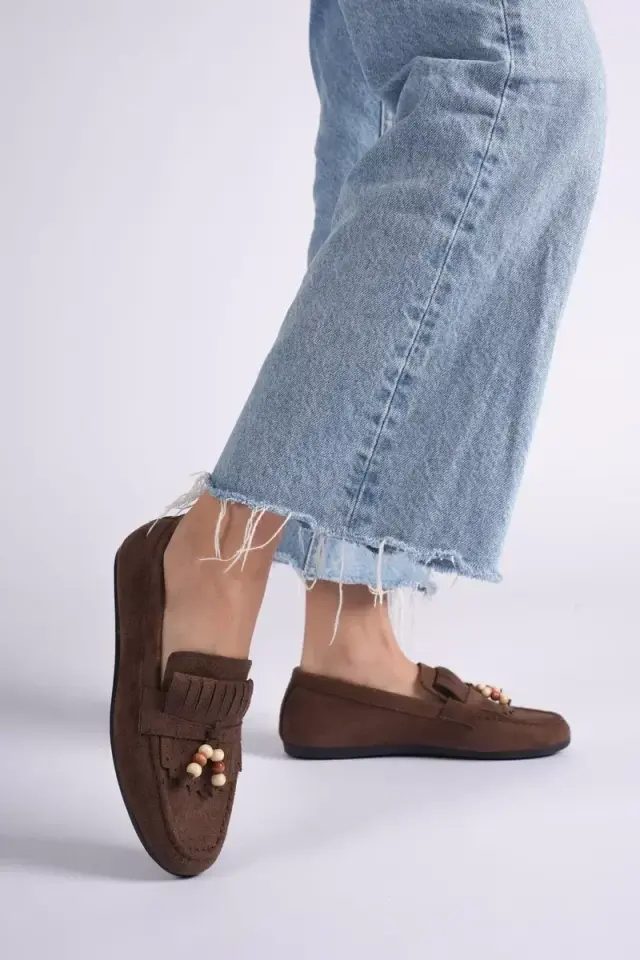 Kadın Acı Kahve Süet Günlük Loafer Ayakkabı BUCCA19MS03C